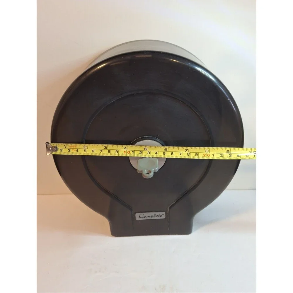 Complete Jumbo Commercial Toilet Paper Dispenser Wall Mount ABS Black 11-inch